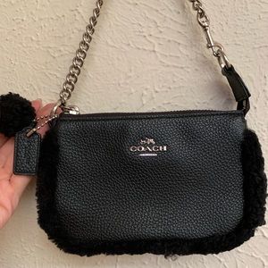 Coach black small purse chain wristlet